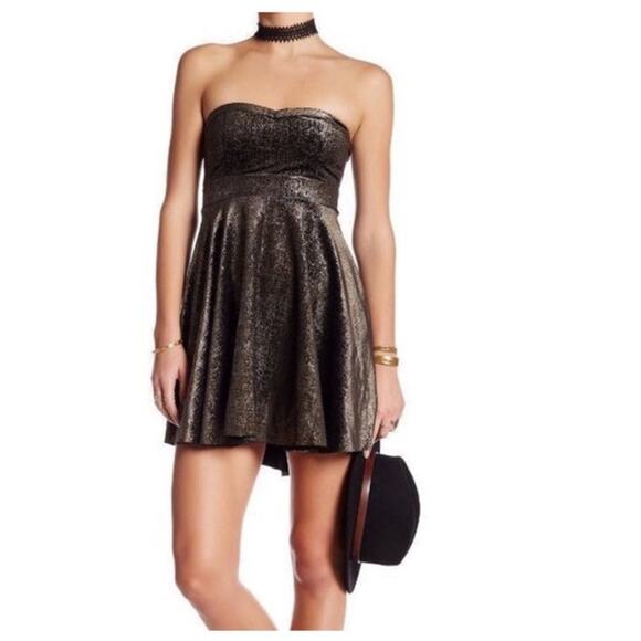 Free People Shattered Foil Velvet Mini Dress Small - Picture 1 of 14